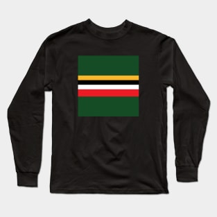 Dominica Color Block - Red Yellow Green White Black Long Sleeve T-Shirt